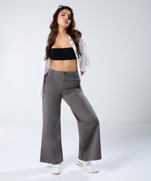 Grey Pleated Pant (Short length)